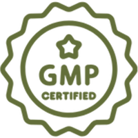 Jagged icon with star noting "GMP Certified"