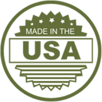 Round icon with stars noting "Made in the USA"